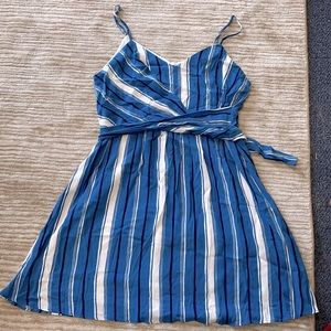 Blue and white spring dress.